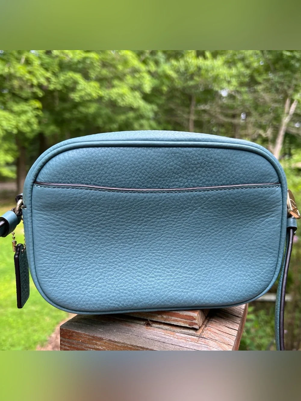 Coach Mini Jamie Camera Bag Marine Teal Pebbled Leather